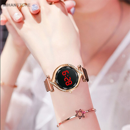 ساعت مچی صفحه لمسی نگین دار Lady